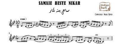 Samaei Beste Nikar-abdu qatr music sheet