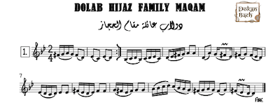 Dolab Hijaz Family Maqam Music Sheet