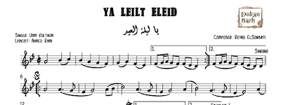 Ya Leilt ElEid-Music Notes
