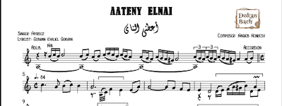 Aateny ElNai music notes-اعطني الناي وغني